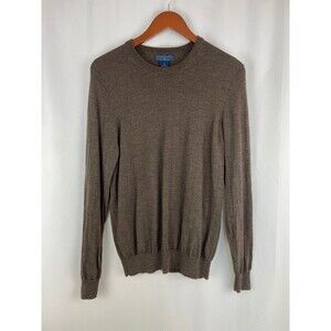 Joseph & Lyman Men's Small Brown Sweater 100% Italian Merino Wool Preppy Luxury